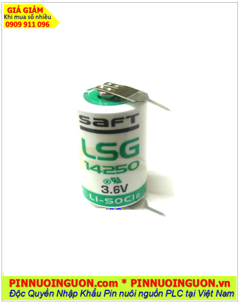 Saft LSG14250; Pin nuôi nguồn Saft LSG14250 lithium 3.6v 1/2AA 1200mAh _Xuất xứ Pháp